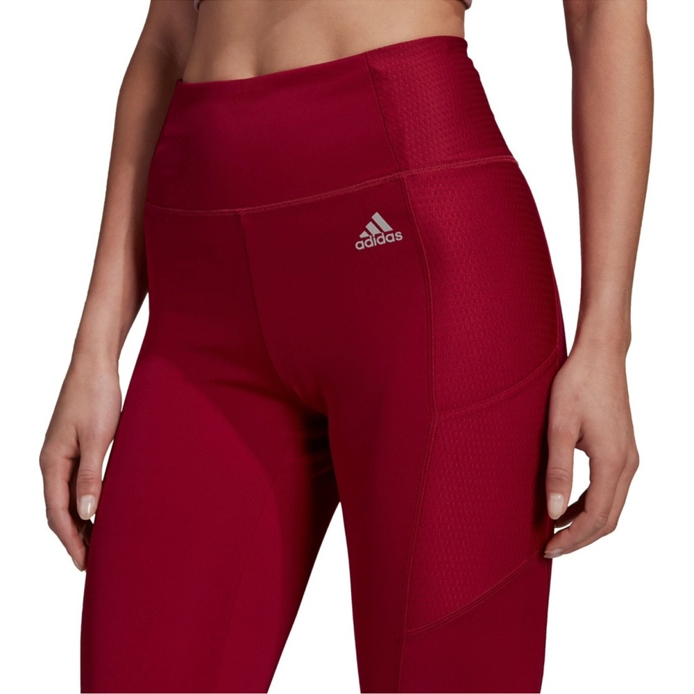 Adidas x Zoe Saldana Aeroready Shine Tights Burgundy Size XS